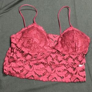 Dark Red Lace Bra/Top